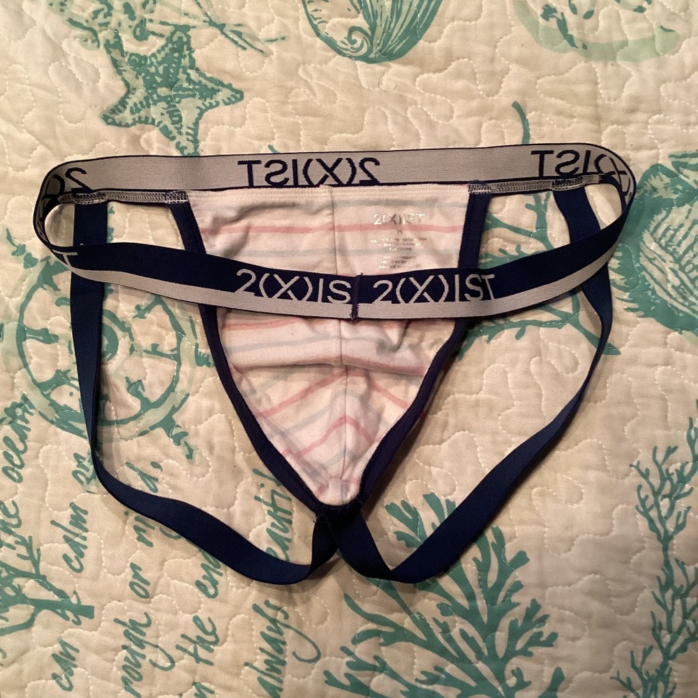 2xist, white striped jock strap, like new, medium - Picture 5 of 5